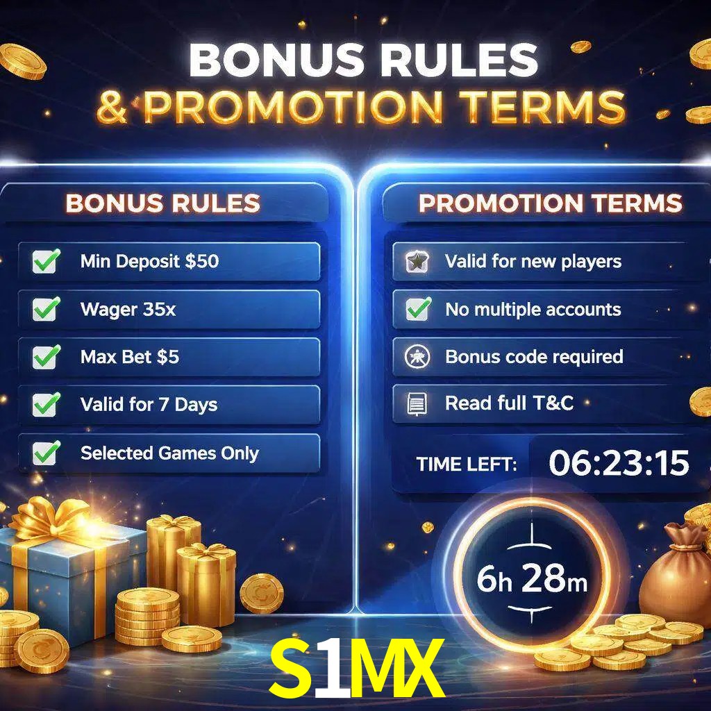 Reglas de promoción S1MX y condiciones de bonos explicadas visualmente
